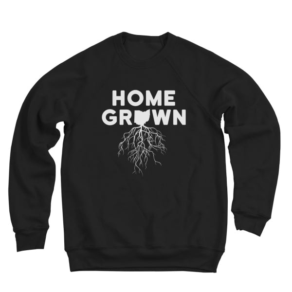 Home Grown Roots Ohio (White) Ultra Soft Sweatshirt - Clothe Ohio - Soft Ohio Shirts