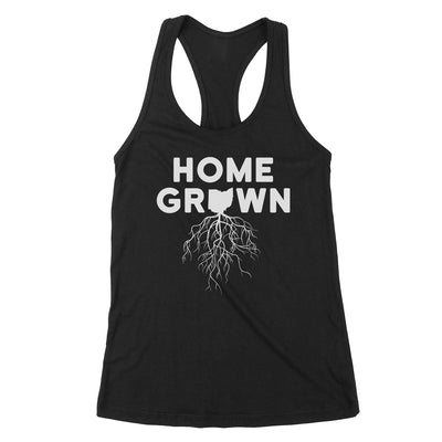 Home Grown Roots Ohio White Women's Tank - Clothe Ohio - Soft Ohio Shirts