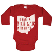 I Have A Michigan In My Diaper Baby Baby One Piece - Clothe Ohio - Soft Ohio Shirts