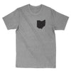 Ohio Pocket Print Black Men's T-Shirt - Clothe Ohio - Soft Ohio Shirts