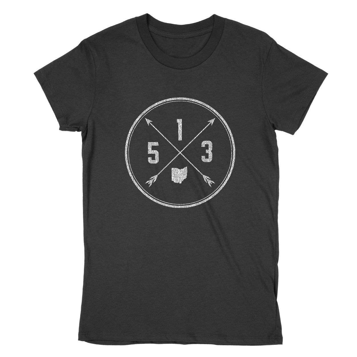 513 Area Code Cross Women's T-Shirt - Clothe Ohio - Soft Ohio Shirts