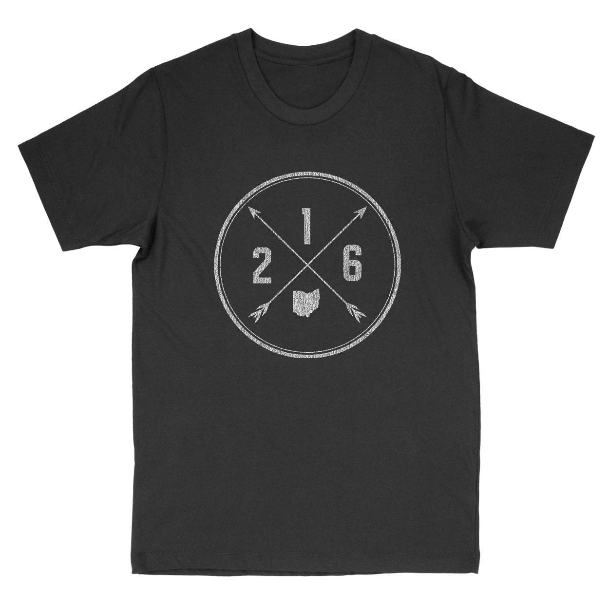 216 Area Code Cross Men's T-Shirt - Clothe Ohio - Soft Ohio Shirts
