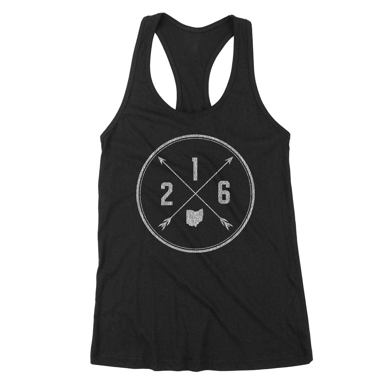 216 Area Code Cross Women's Tank - Clothe Ohio - Soft Ohio Shirts