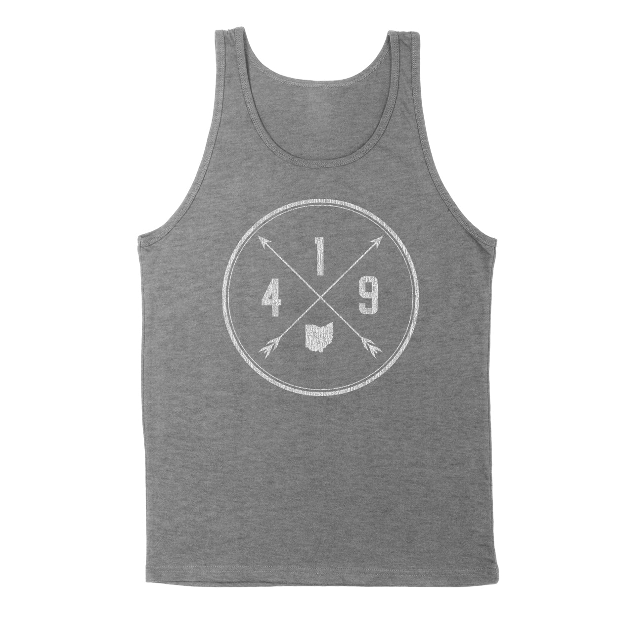 419 Area Code Cross Men's Unisex Tank - Clothe Ohio - Soft Ohio Shirts