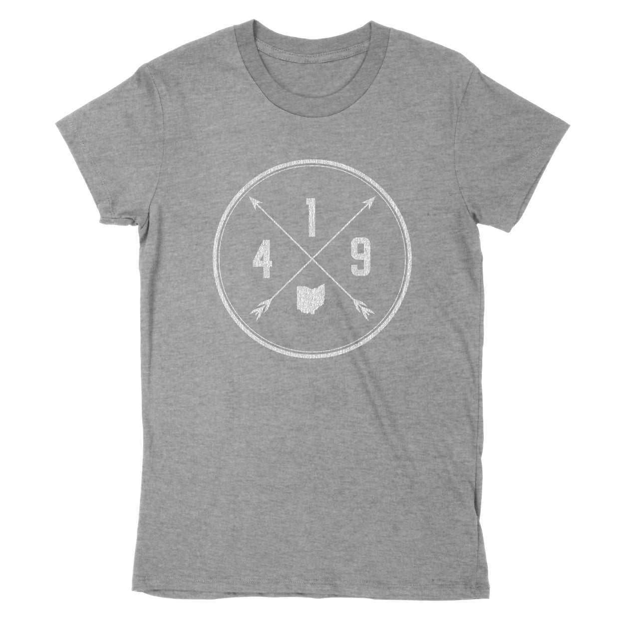 419 Area Code Cross Women's T-Shirt - Clothe Ohio - Soft Ohio Shirts