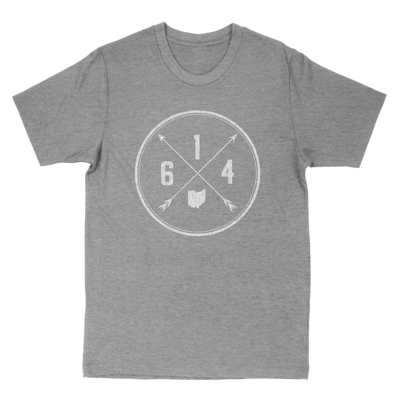 614 Area Code Cross Men's T-Shirt - Clothe Ohio - Soft Ohio Shirts