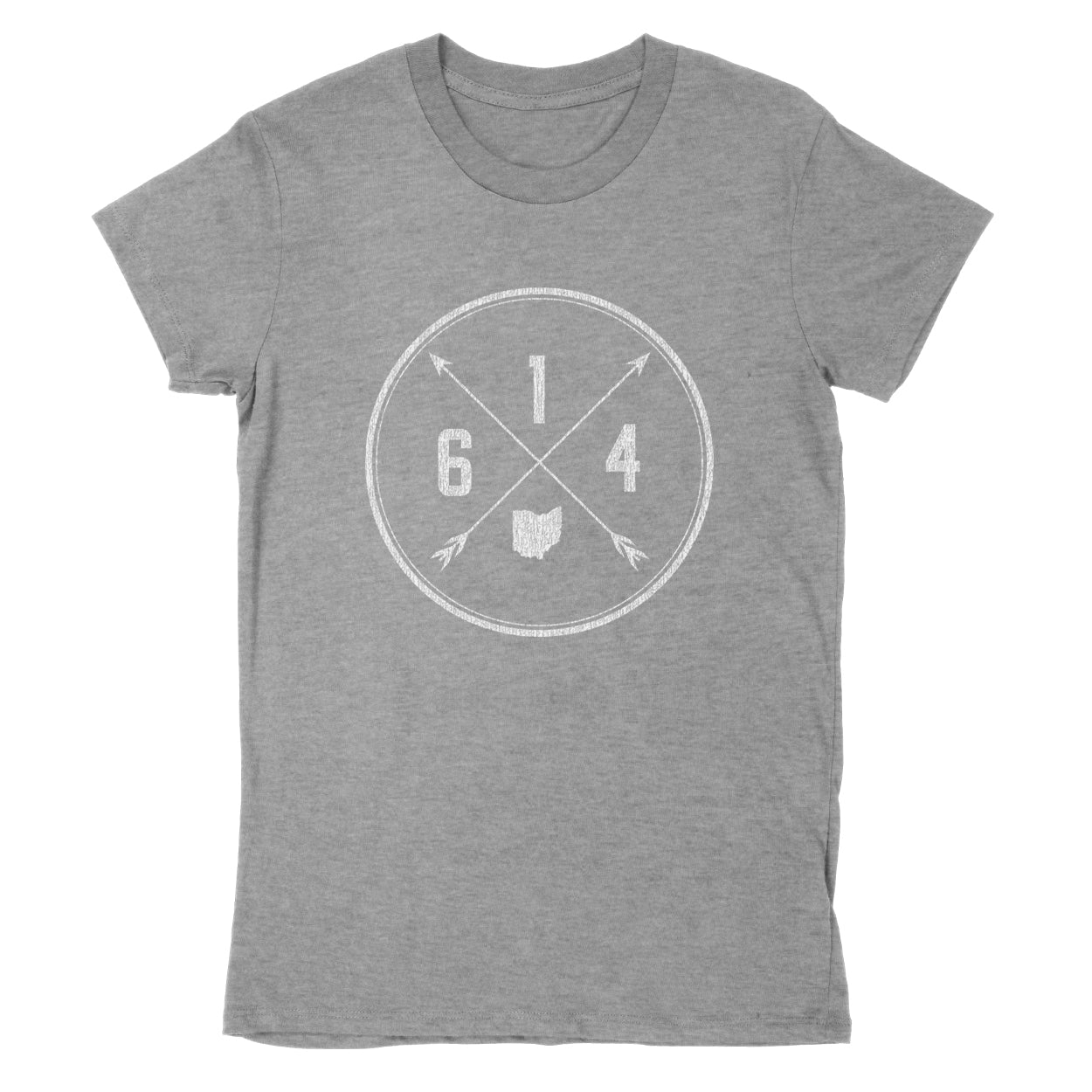 614 Area Code Cross Women's T-Shirt - Clothe Ohio - Soft Ohio Shirts