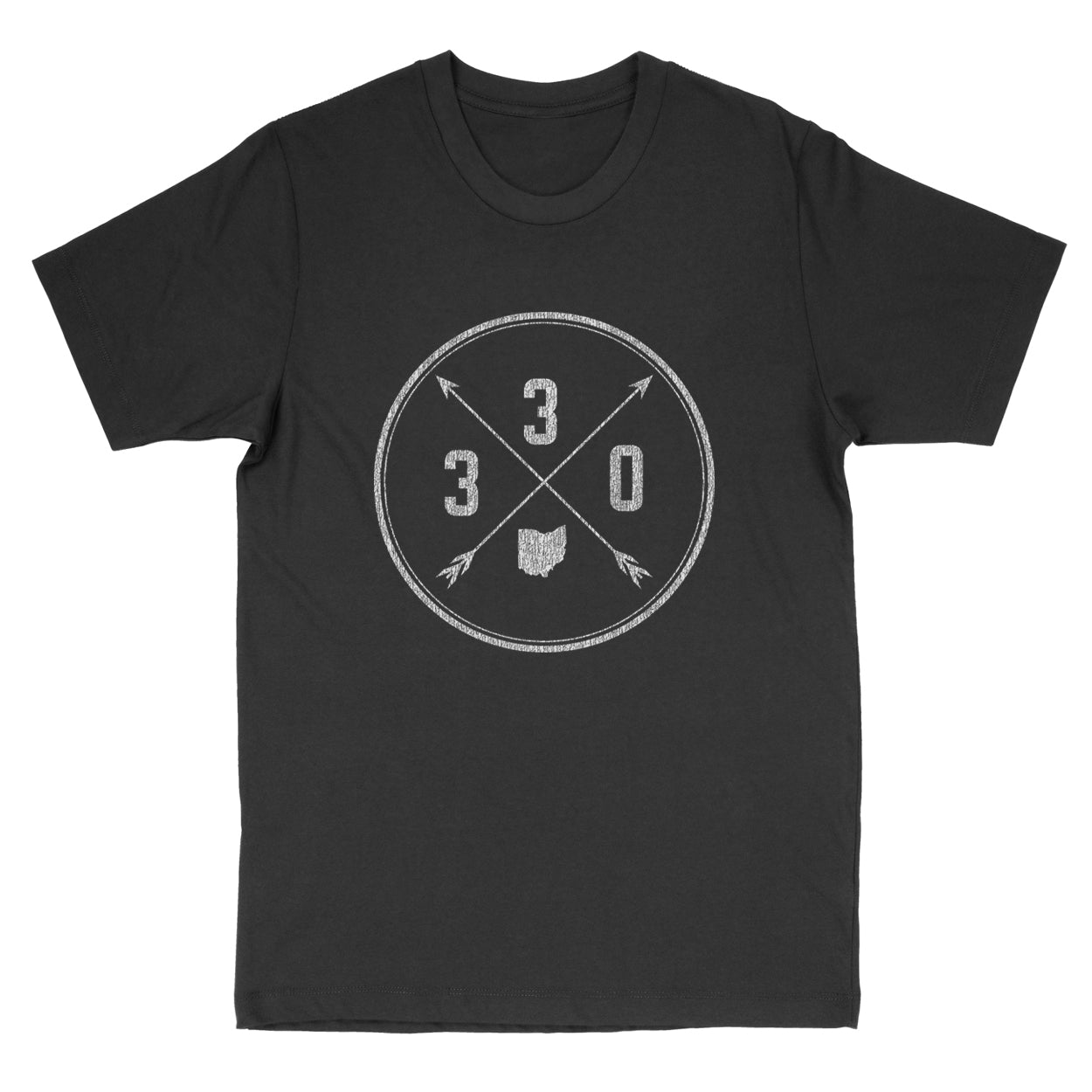 330 Area Code Cross Men's T-Shirt - Clothe Ohio - Soft Ohio Shirts
