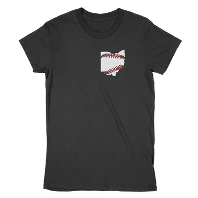 Ohio Baseball Stitching Women's T-Shirt - Clothe Ohio - Soft Ohio Shirts