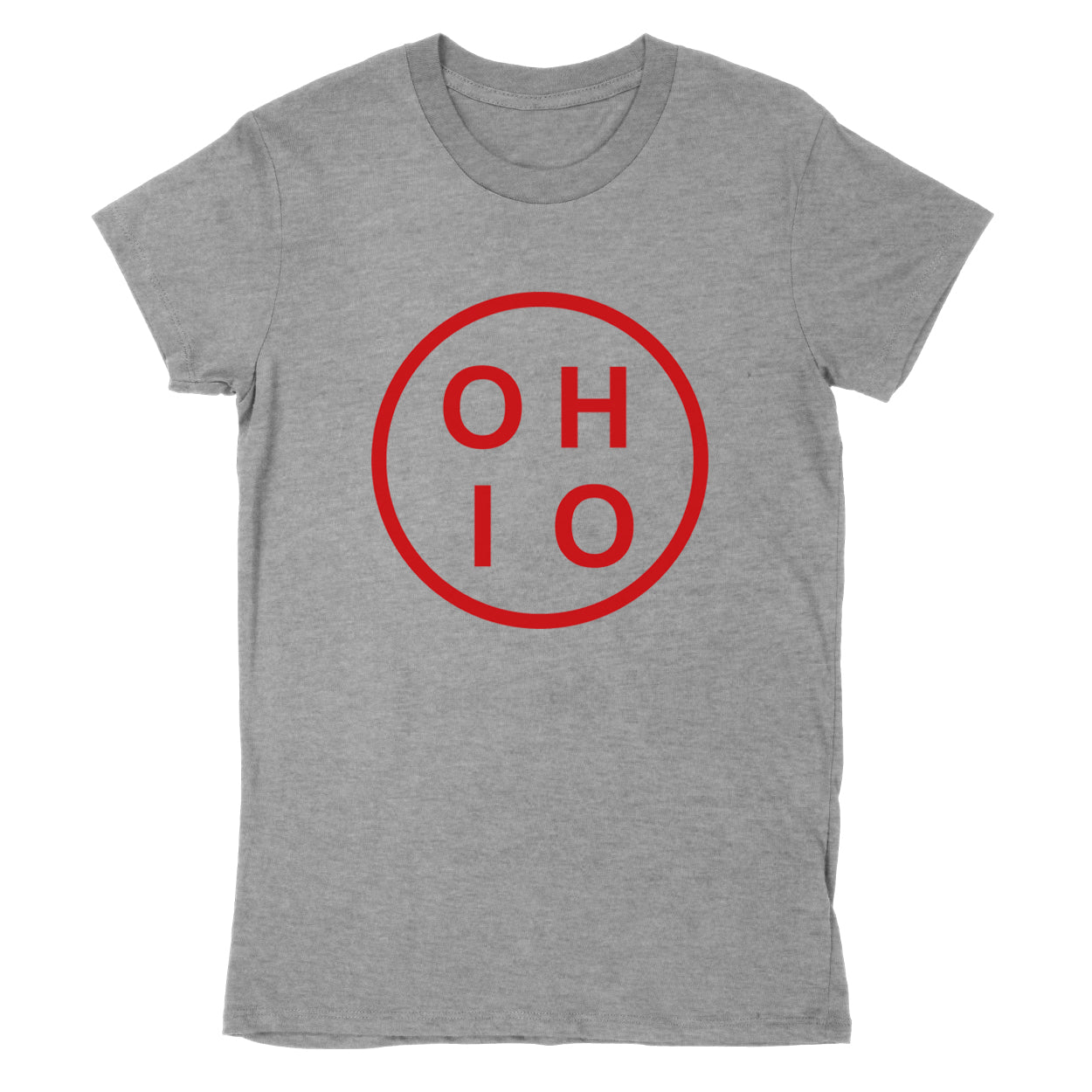 Ohio Circle Red Women's T-Shirt - Clothe Ohio - Soft Ohio Shirts