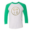Ohio Circle Gold Raglan T-Shirt - Clothe Ohio - Soft Ohio Shirts