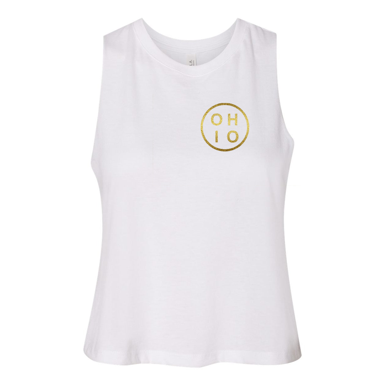 Gold Circle Ohio Women's Racerback Cropped Tank