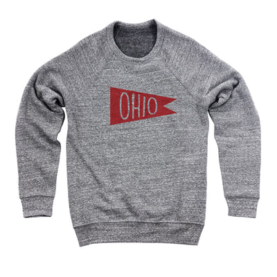Retro Red Ohio Flag Flock Ultra Soft Sweatshirt - Clothe Ohio - Soft Ohio Shirts