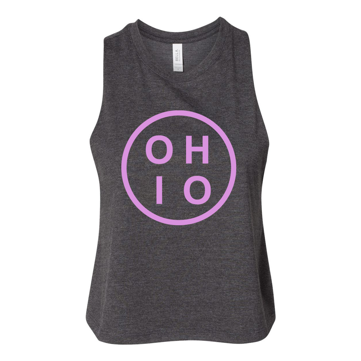 Circle Ohio Pink Women's Racerback Cropped Tank