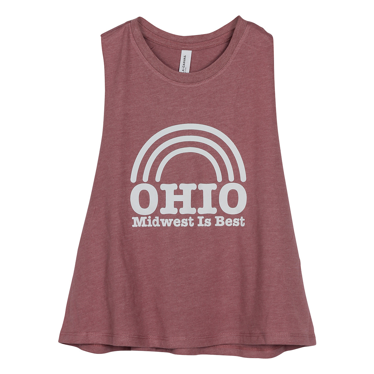 Ohio Midwest Is Best Women's Racerback Cropped Tank - Clothe Ohio - Soft Ohio Shirts