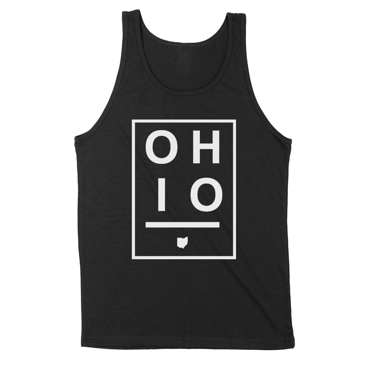 Ohio Boxed White Men's Unisex Tank - Clothe Ohio - Soft Ohio Shirts