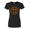 Ohio Circle Orange Women's T-Shirt - Clothe Ohio - Soft Ohio Shirts
