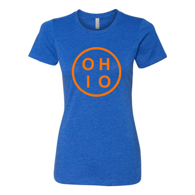 Ohio Circle Orange Women's T-Shirt - Clothe Ohio - Soft Ohio Shirts