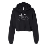 Hands Heart Love Ohio Women's Cropped Hoodie