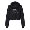 Hands Heart Love Ohio Women's Cropped Hoodie - Clothe Ohio - Soft Ohio Shirts