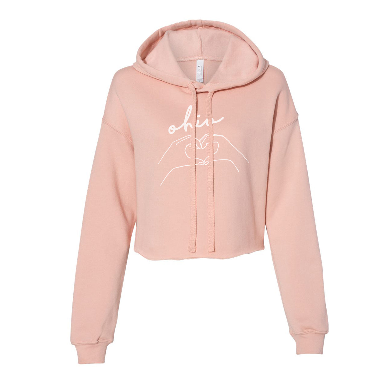 Hands Heart Love Ohio Women's Cropped Hoodie - Clothe Ohio - Soft Ohio Shirts