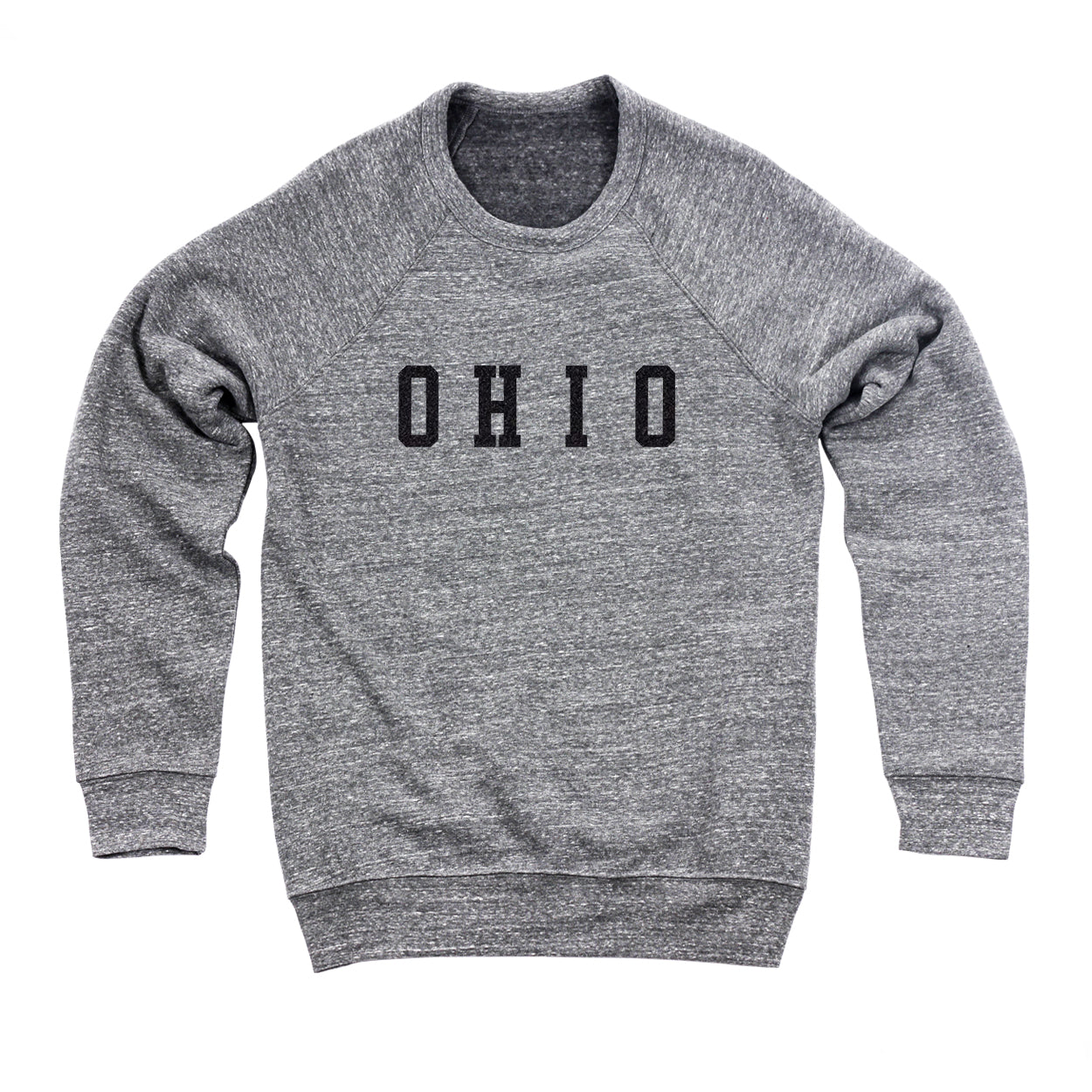 Ohio Varsity Black Flock Ultra Soft Sweatshirt - Clothe Ohio - Soft Ohio Shirts