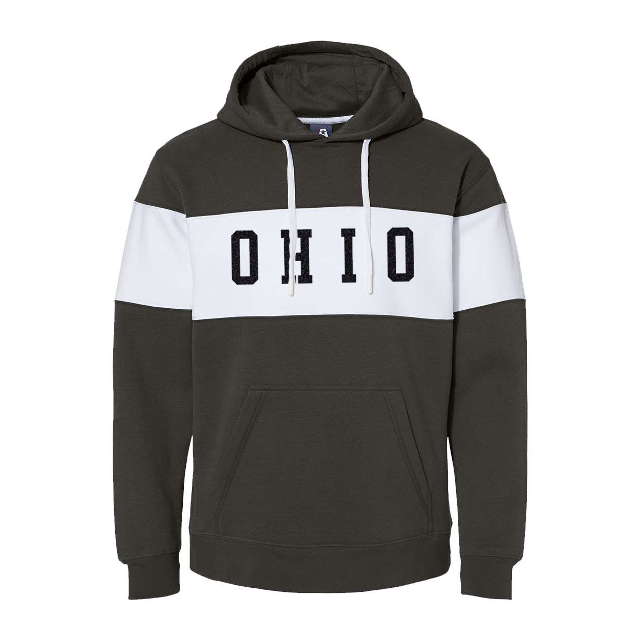 Ohio Varsity Black Flock Varsity Stripe Hoodie