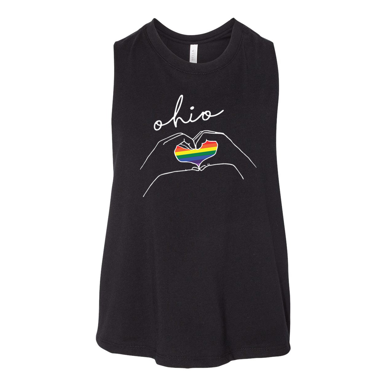 Ohio Pride Heart Women's Racerback Cropped Tank