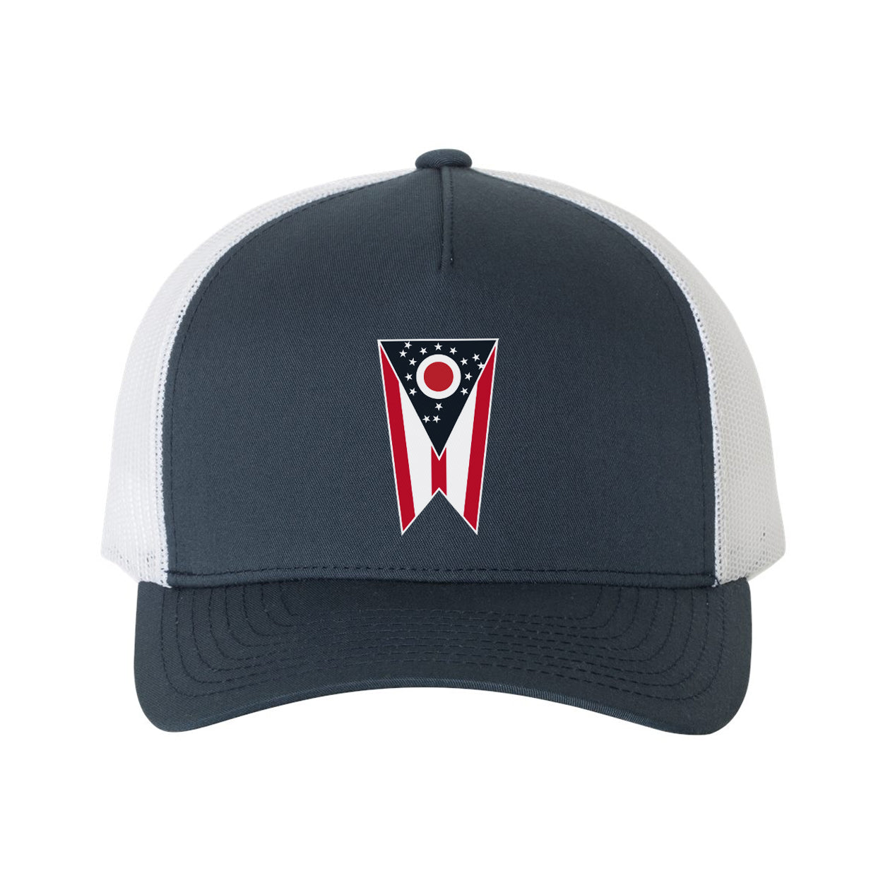 Ohio Flag Patch Snap Back Curved Bill Hat