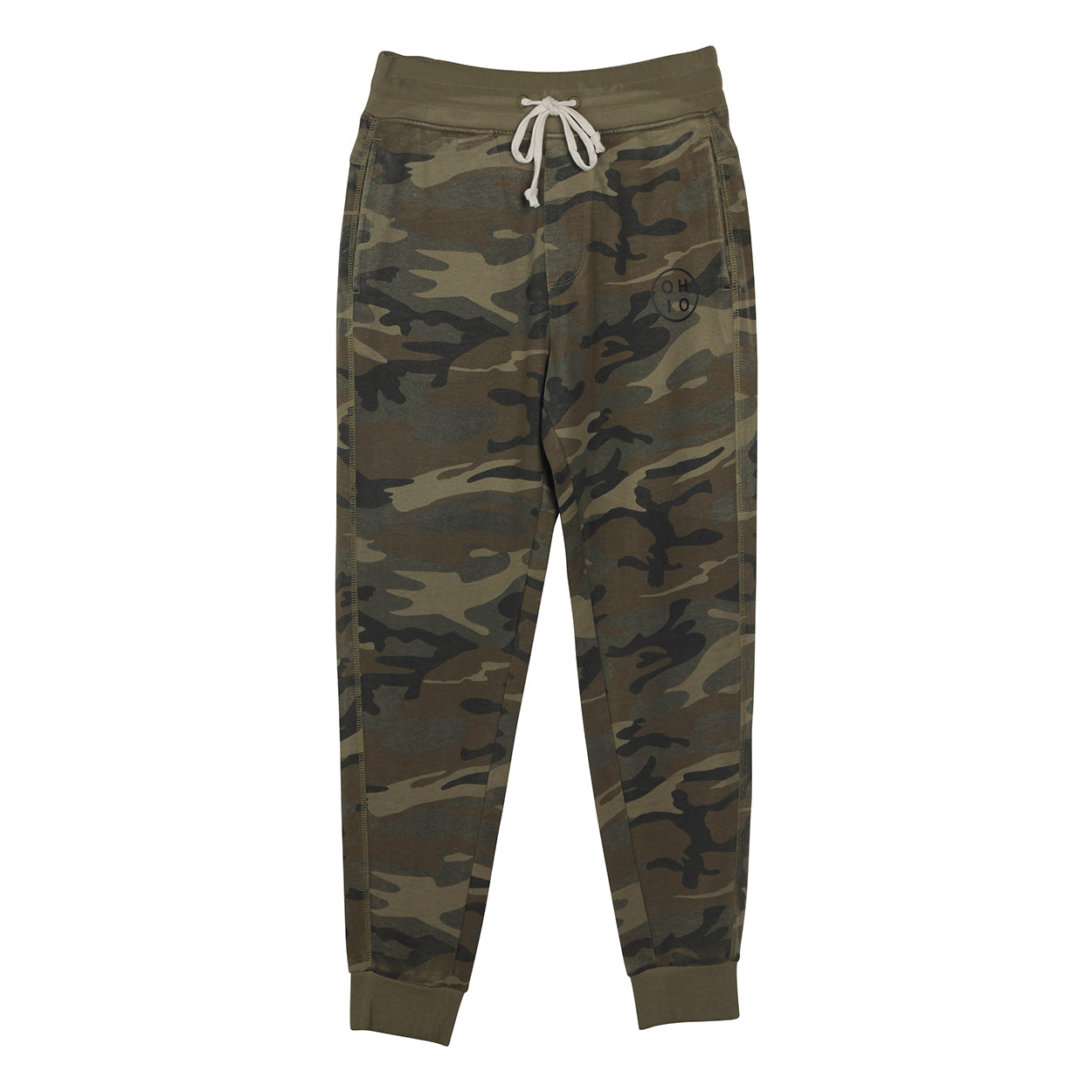 Small O H I O Circle Men's Campus Burnout French Terry Jogger Pants - Clothe Ohio - Soft Ohio Shirts