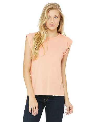 Ohio Babe Women's Flowy Muscle Tee Rolled Cuffs - Clothe Ohio - Soft Ohio Shirts