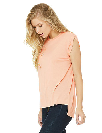 Ohio Babe Women's Flowy Muscle Tee Rolled Cuffs - Clothe Ohio - Soft Ohio Shirts