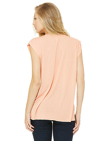 Ohio Babe Women's Flowy Muscle Tee Rolled Cuffs - Clothe Ohio - Soft Ohio Shirts