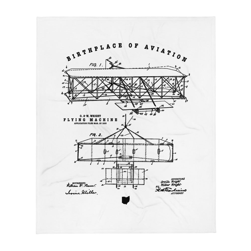Birthplace of Aviation Throw Blanket
