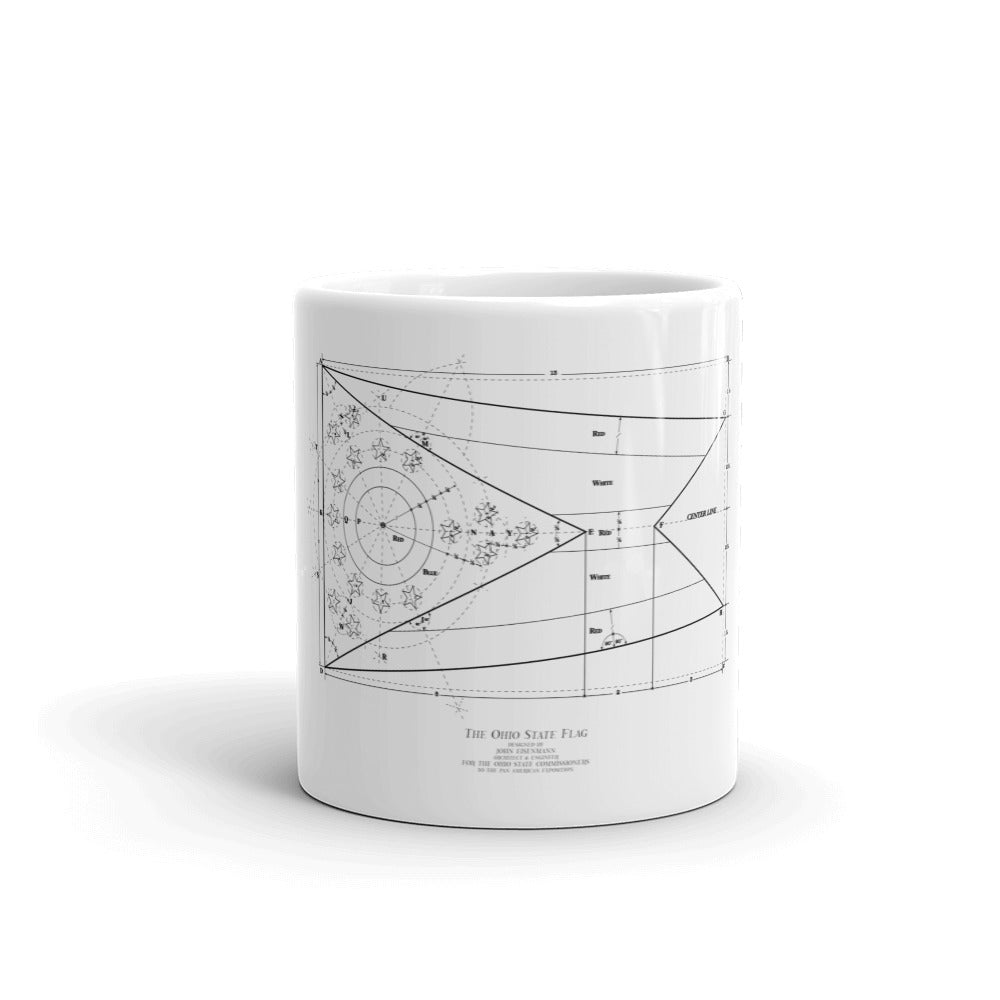 Ohio Flag Blueprint glossy mug