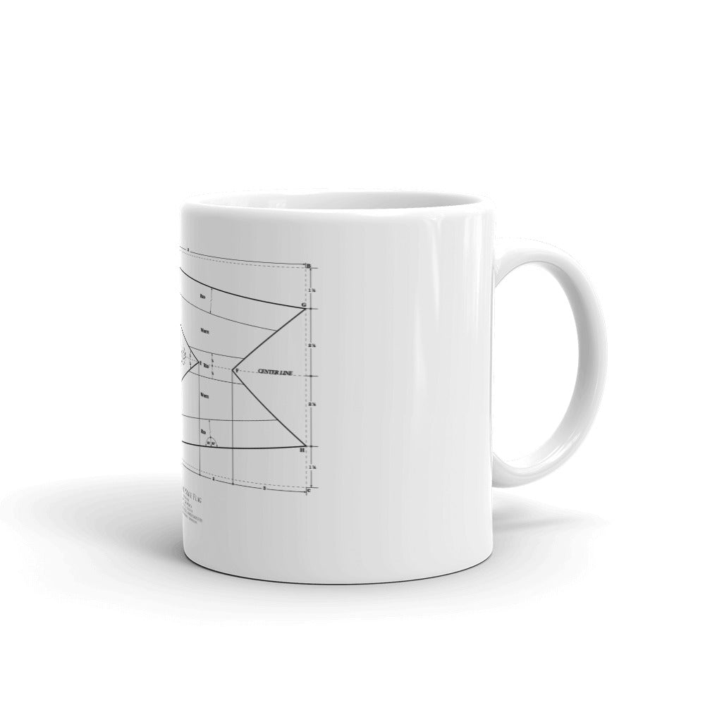 Ohio Flag Blueprint glossy mug